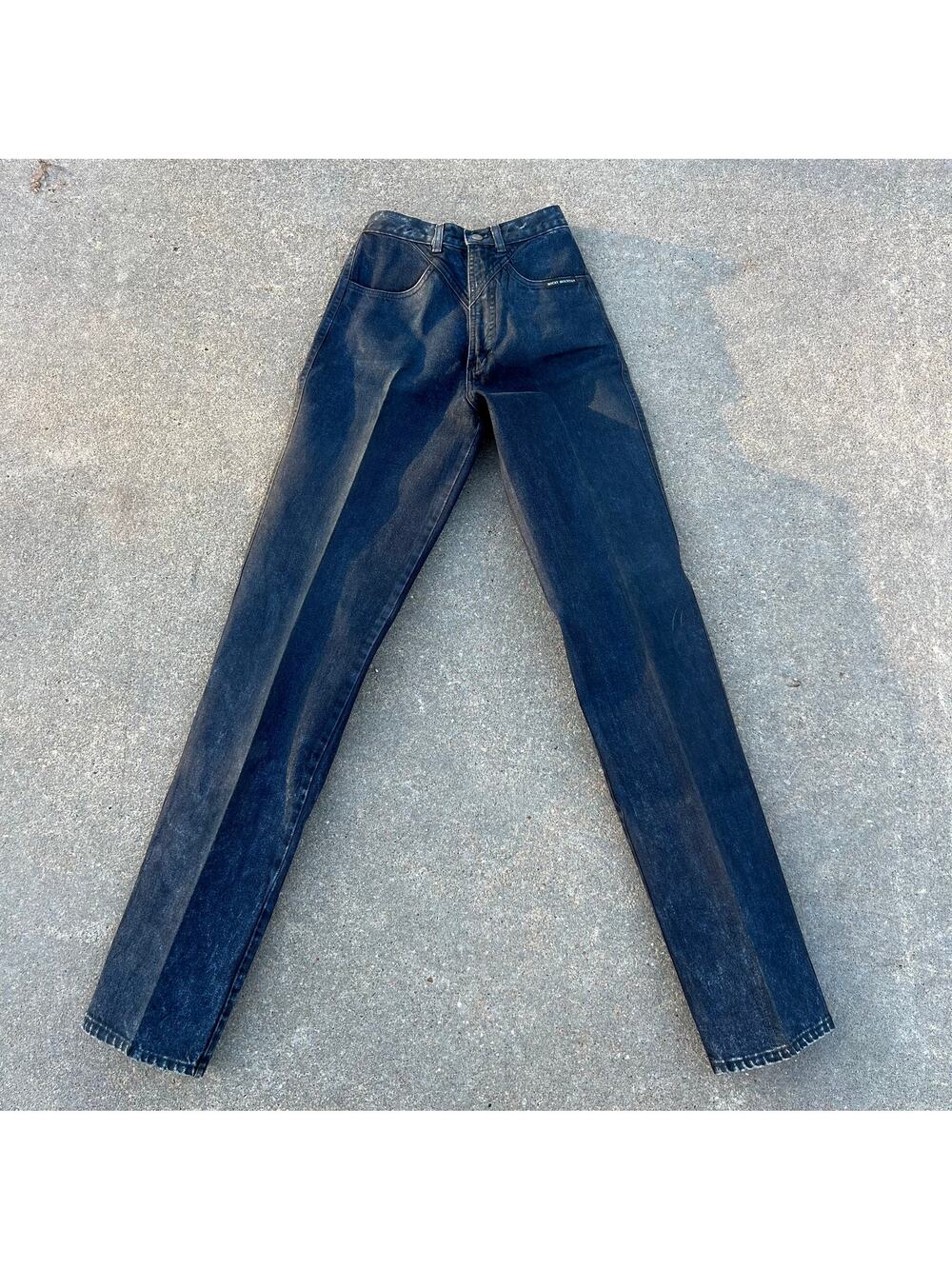 Vintage Rockies Black High Rise Wedgie Tapered V Yoke Cowgirl Western Jeans
